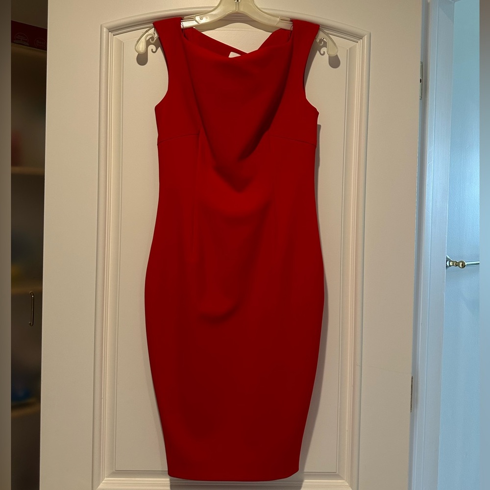 BOSS Women Sleeveless Red Dress with Peek-a-boo back